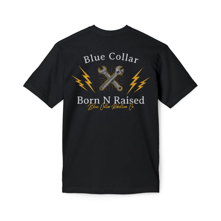 "Born and Raised" Blue Collar T-Shirt