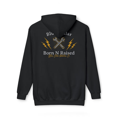 "Born N Raised"Blue Collar Hoodie