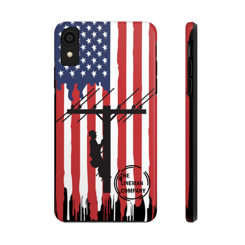 Tough iPhone American Flag Lineman Case