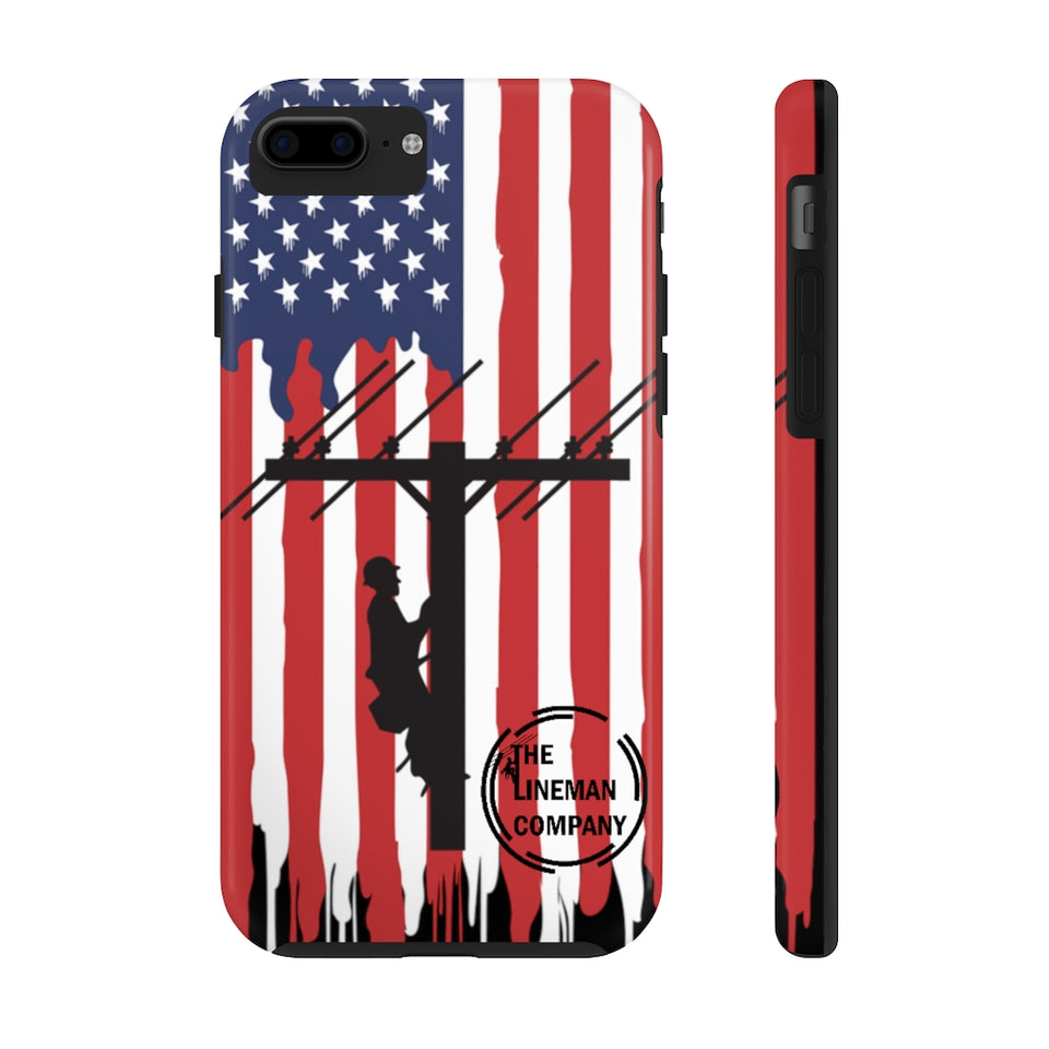 Tough iPhone American Flag Lineman Case