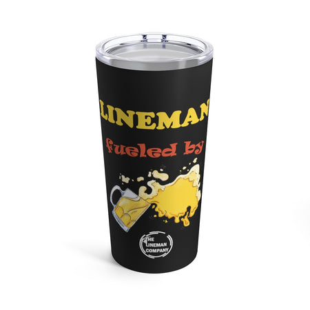 "Lineman, Fueled By Booze " Stainless Steel 20oz Tumbler