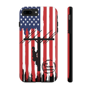 Tough iPhone American Flag Lineman Case