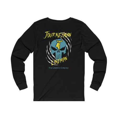 "Journeyman Lineman, Punisher Skull" Long Sleeve T-Shirt (4 Colors)