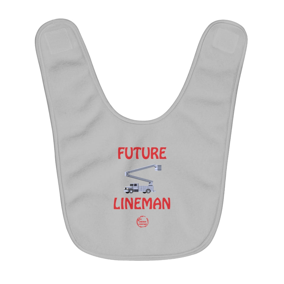 "Future Lineman" Fleece Baby Bib