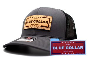 "Make Blue Collar Great Again" Leather Patch Richardson 112 Hat