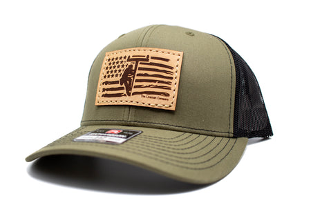 "Lineman Flag" Leather Patch Richardson 112 Hat