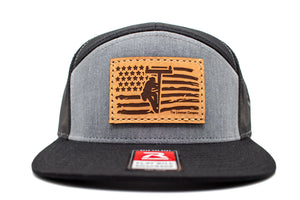 "Lineman Flag" Leather Patch Richardson Flat Bill