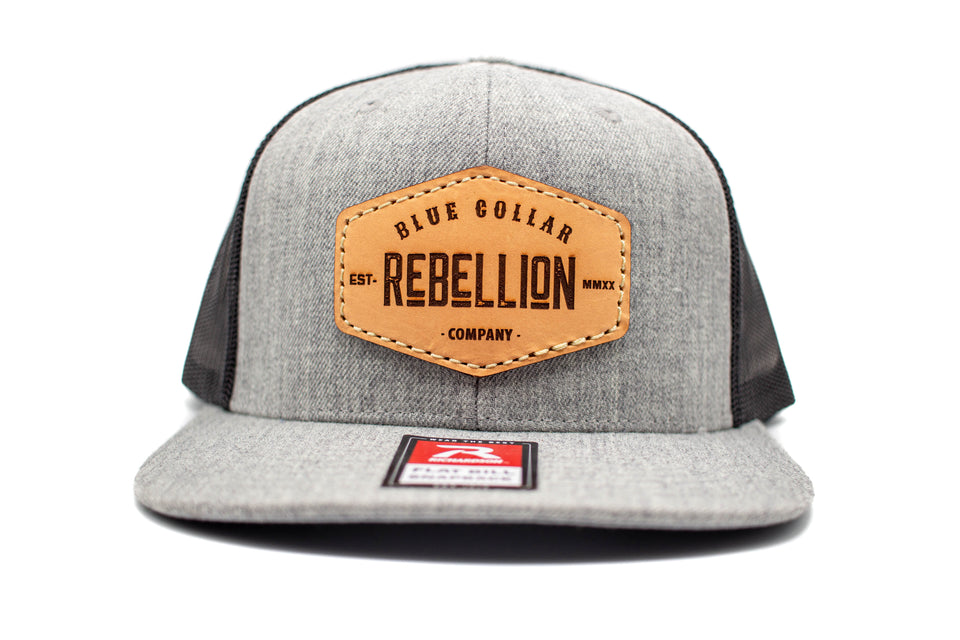 "Blue Collar Rebellion Co." Leather Patch Richardson Flat Bill Snapback