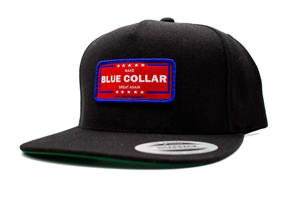 "Make Blue Collar Great Again" Flat Bill Patch Hat