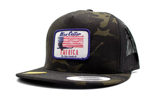 "Blue Collar America" Flat Bill Patch Hat