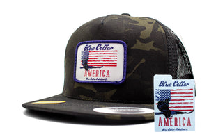 "Blue Collar America" Flat Bill Patch Hat