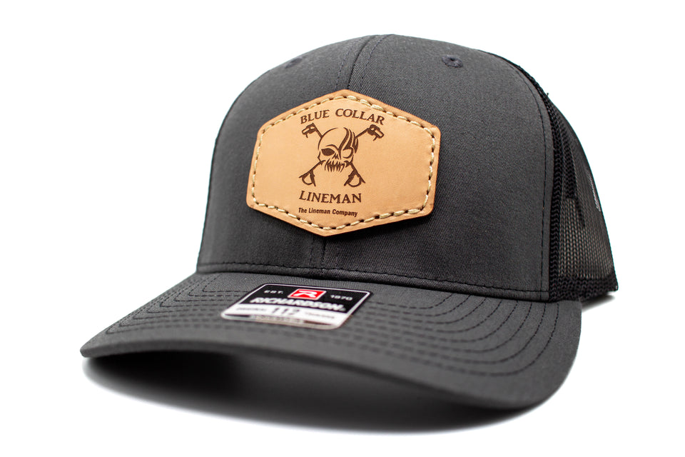 "Blue Collar Lineman" Leather Patch Richardson 112 Hat