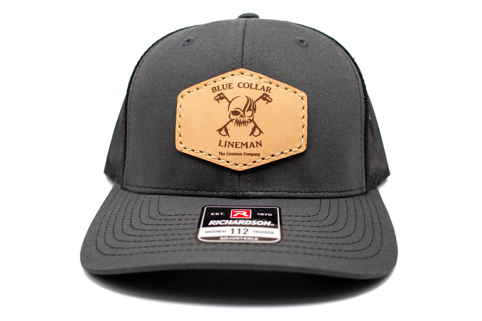 "Blue Collar Lineman" Leather Patch Richardson 112 Hat