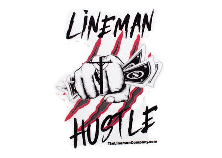"Lineman Hustle" 2.5x2" Sticker