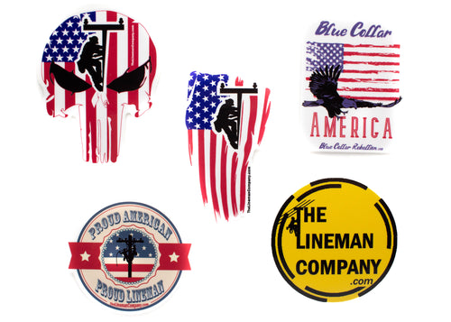 American Lineman Sticker Pack 2x3