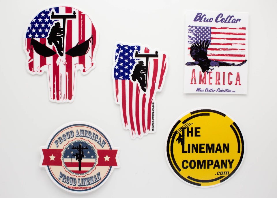 "Lineman Flag" 3x2" Sticker