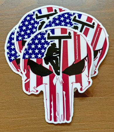 "Lineman Punisher Skull" 3x2" Sticker