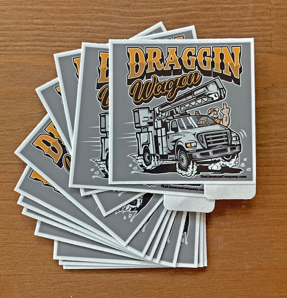 "Draggin Wagon" 2.25x2.25" Sticker