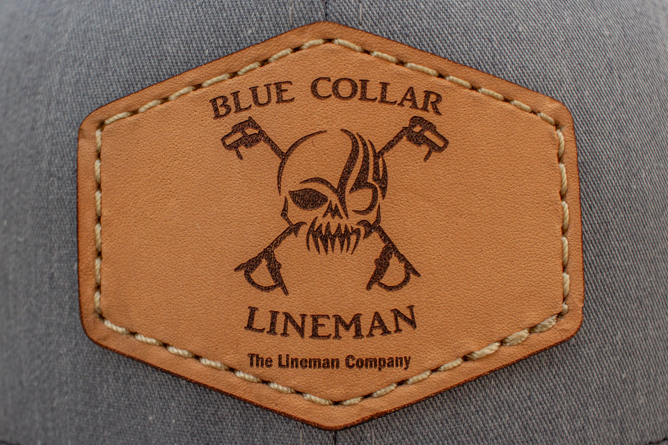 "Blue Collar Lineman" Leather Patch Richardson 112 Hat
