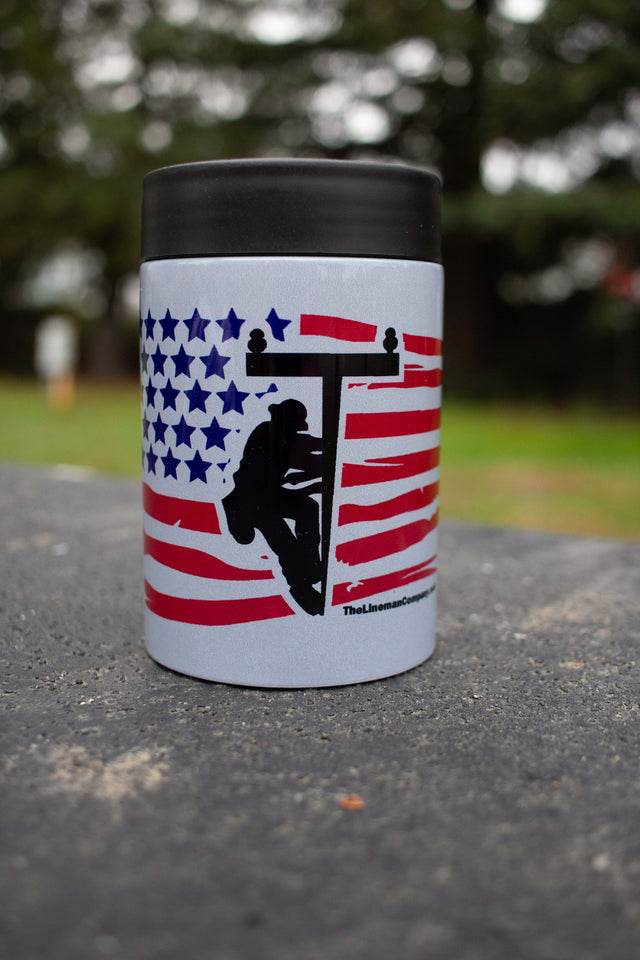 "Lineman Flag" Stainless Steel Beer Sleeve