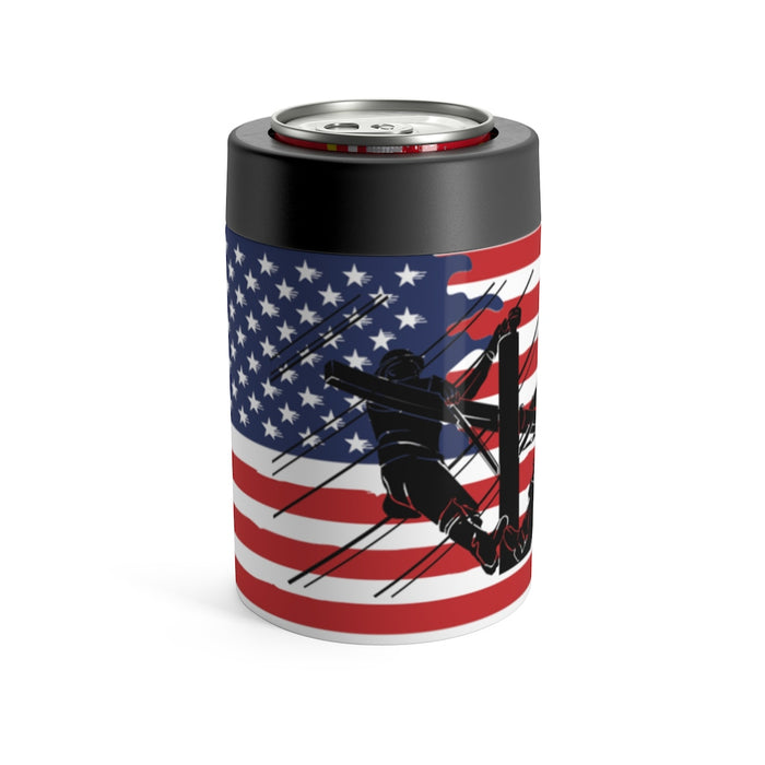 Stainless Steel American Flag Lineman Koozie