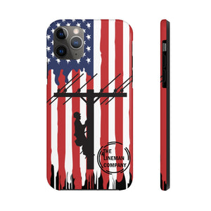 Tough iPhone American Flag Lineman Case