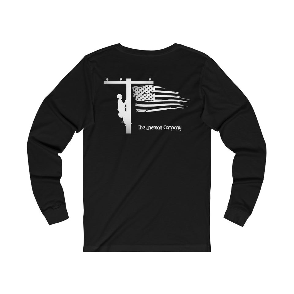 "Lineman Flag Pole" Long Sleeve T-Shirt (4 Colors)