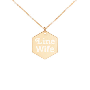 "Linewife" Silver, Engraved Hexagon Necklace