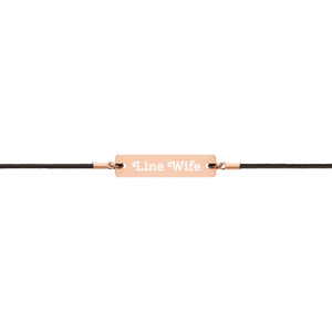"Linewife" Silver, Engraved Bar String Bracelet (3 Colors)