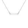 "My Heart Is On The Line" Silver Engraved Bar Chain Necklace (3 Colors)