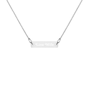 "Linewife" Silver, Engraved Bar Necklace (3 Colors)