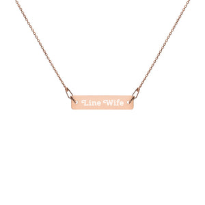 "Linewife" Silver, Engraved Bar Necklace (3 Colors)