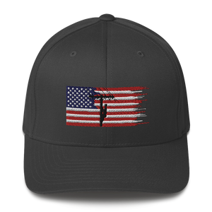 American Flag Lineman Flex Fit Hat