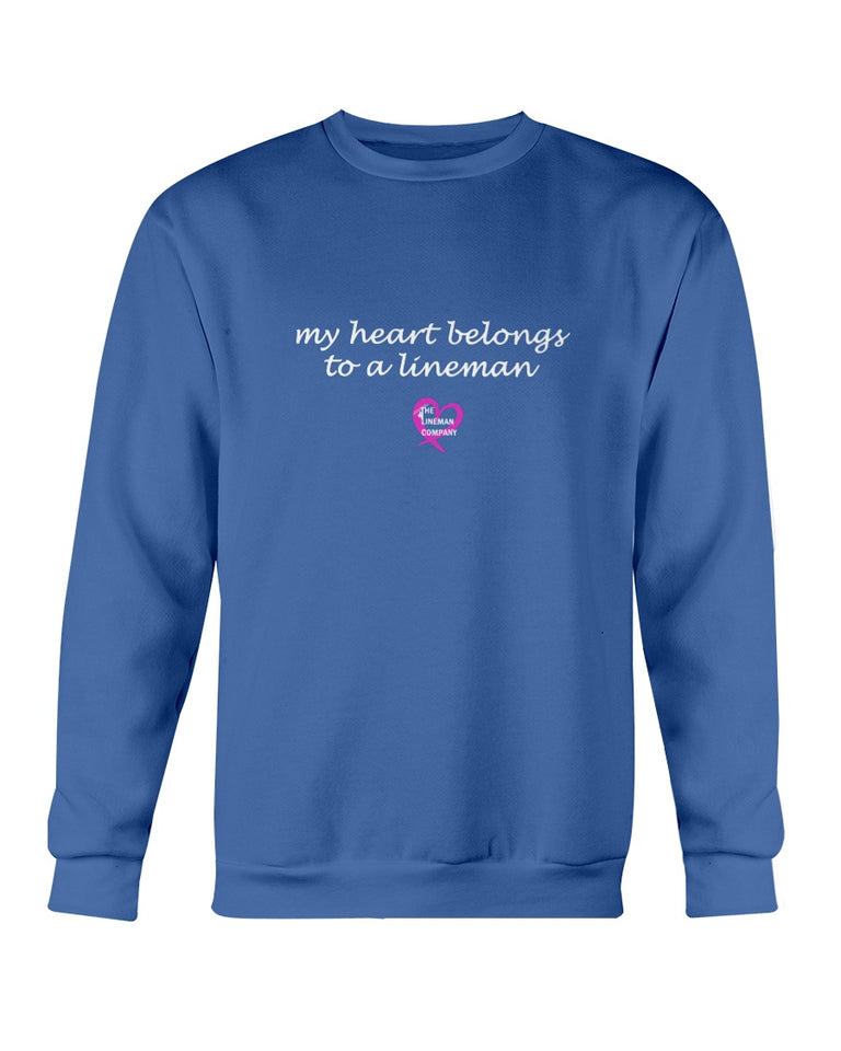 "My Heart Belongs to a Lineman" Crewneck Sweatshirt (4 Colors)